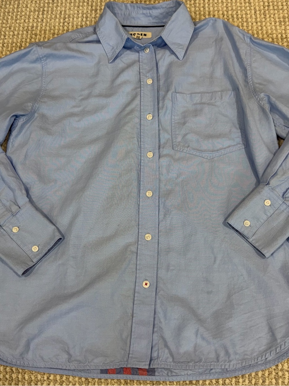 BODEN Button Down Shirt Long Sleeve Casual Womens Size 8R Light Blue